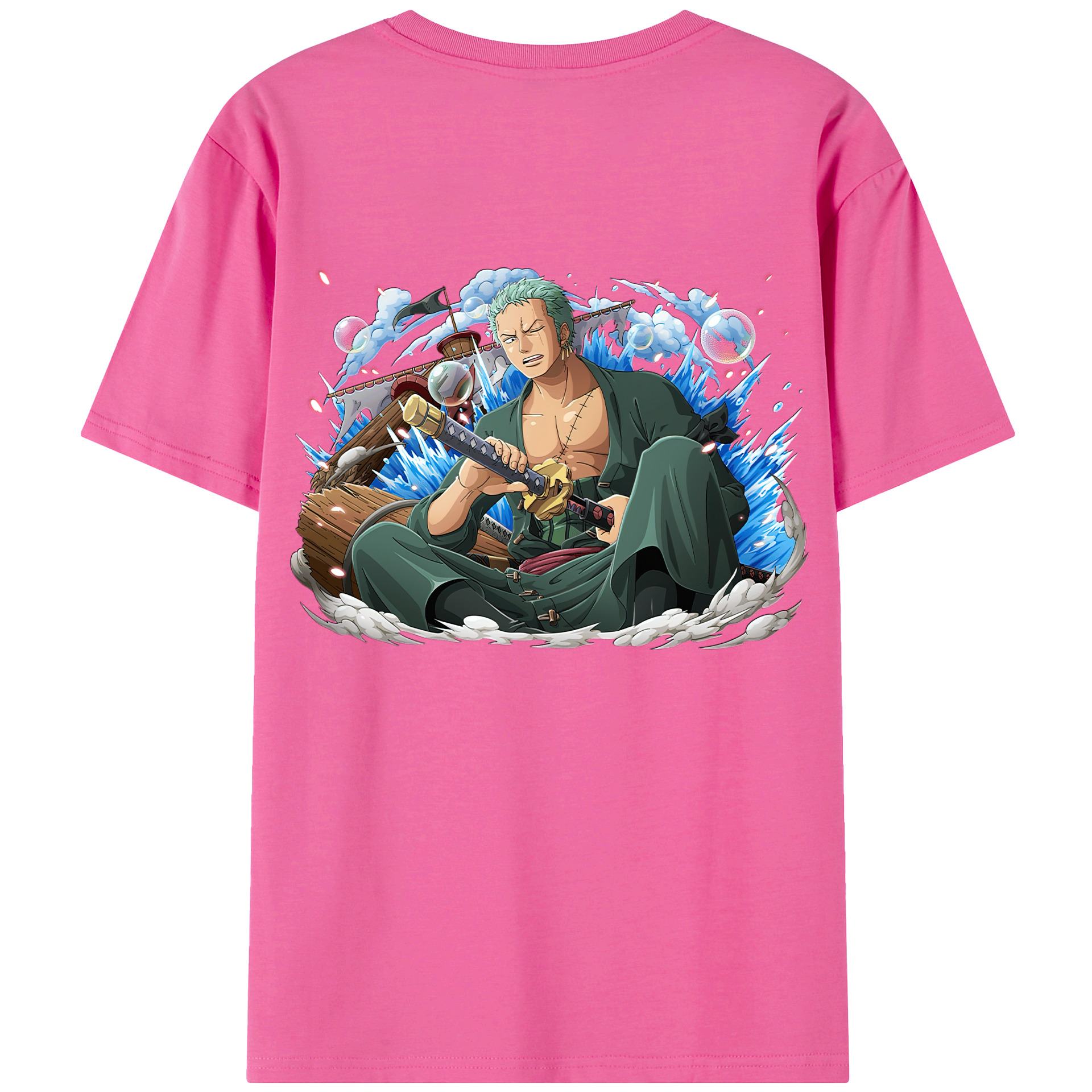 ワンピース ロロノア・ゾロ ONE PIECE Roronoa Zoro レディース半袖Tシャツ(バックプリント)